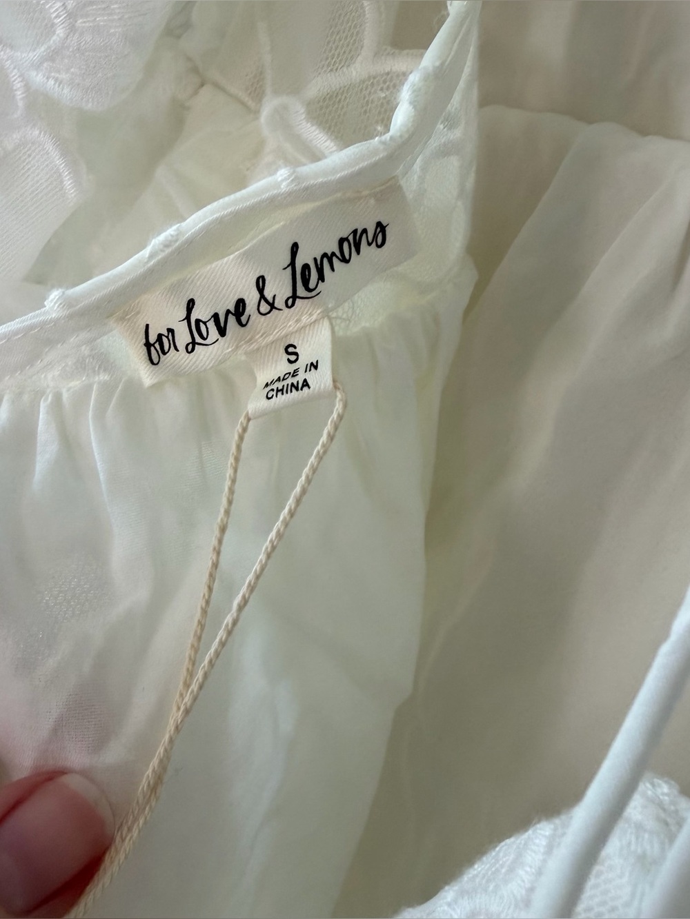 NWT For Love & Lemons Leighton Mini Dress White Floral Embroidered S - Picture 12 of 15